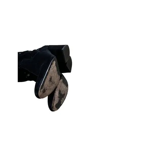 Ash Eros Velvet Boho Black Tall Boots Embroidered Over-The-Knee Sz 37 US 6.5