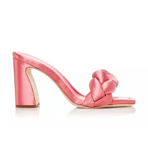 Loeffler Randall Freya Braided Curved Heel Sandals Bubblegum, Size 11 New in Box