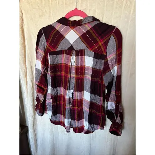 Maurice's  Multi-Colored Plaid Button Down Top Woman’s Size Medium - Image 10