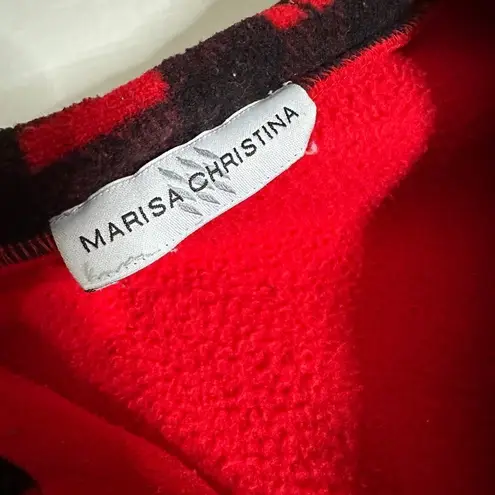 Vintage Ugly Christmas Santa Whip Stitch Qtr Zip Fleece Sweatshirt Size M