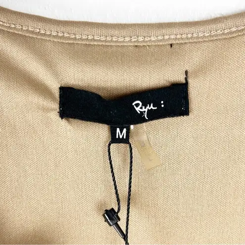 Ryu Brown Cream Crochet Tiered Lace Floral Sleeveless Lined Dress, Size Medium