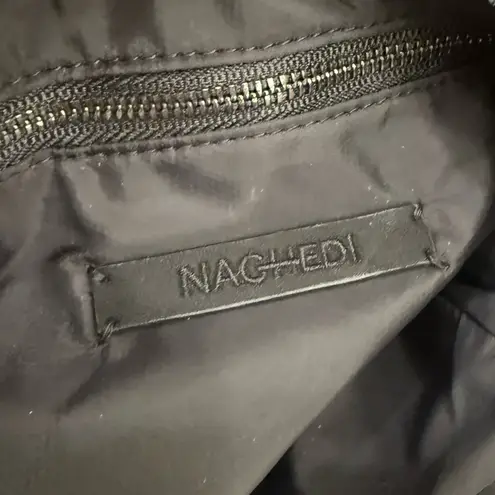 NAGHEDI Portofino Cosmetic Bag in Etoile Woven Neoprene Metallic Gold Makeup Bag