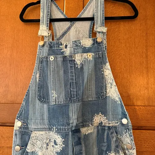 We The Free Free People  Botanical Paisley Denim Urban Outfitters Overalls thumbnail 2