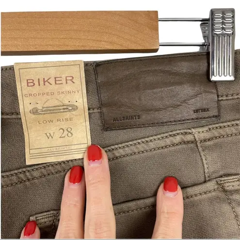 ALLSAINTS NWT All Saints Biker Moto Zipper Accents Ankles Cropped Skinny Jeans Size 28