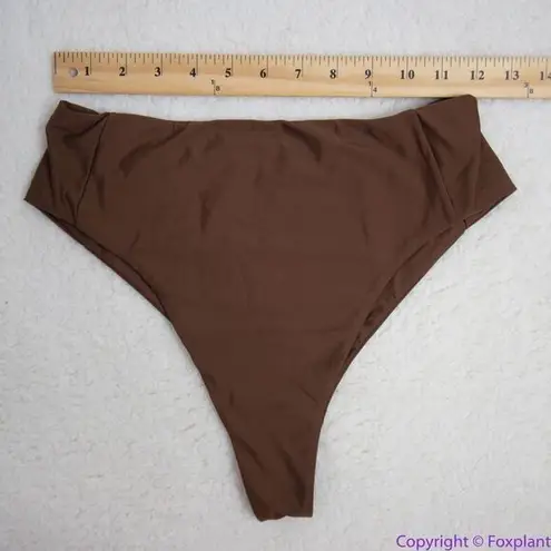 NEW Abysse x free people Benson high waisted bikini bottoms in dark brown, M Brown Size M