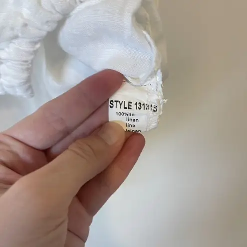 Tempo Paris Jacket Womens Small Medium White Linen Hooded Button Front Italy