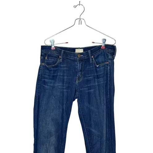 Mother Women's Jeans The Runaway Skinny Leg Raw Hem Dark Wash Denim Blue 30X30 Size 30