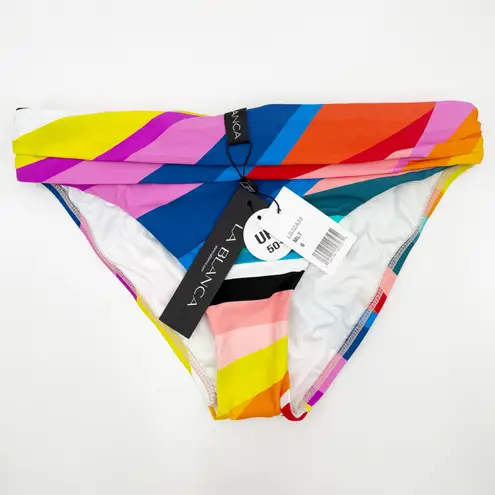 La Blanca Bikini Bottoms Size 6 NWT Sunscape Hipster Shirred Swim UPF50 Colorful