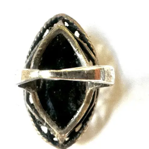 925 Sterling Silver Ring with Lapis and Mother of Pearl