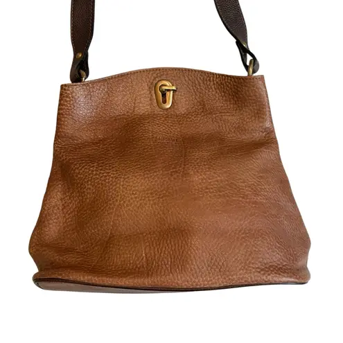 I Ponti Firenze Brown Penble Leather Wide Strap Shoulder Bag