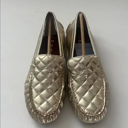 Aerosoles NWOT Chelsy Metallic Gold Driving Loafers — Sz 6.5 ✨