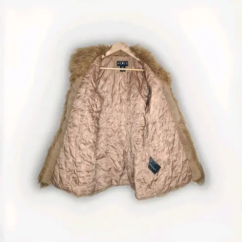 Mixit Vintage Y2K Tan Suede Penny Lane Coat Hippie Retro Boho Size Petite Large - Image 6