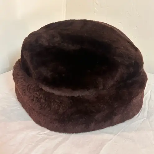 1960’s Fur Cavanagh Hats New York Vintage Pillbox Hat – Quilted Satin (LARGE) Brown