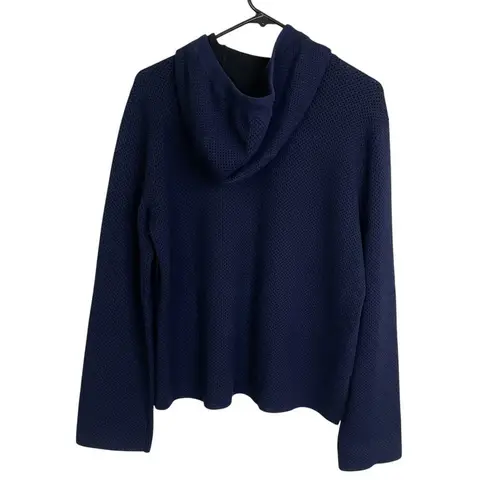 Aether Womens Baja Knit Hoodie Sweatshirt Blue Pullover Sweater Mesh