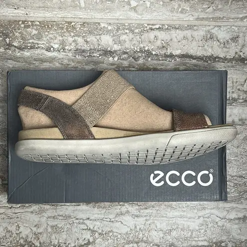 Ecco  Warm Grey Damara Suede Leather Sandals, Size EU 42 | US 11-11.5 New in Box