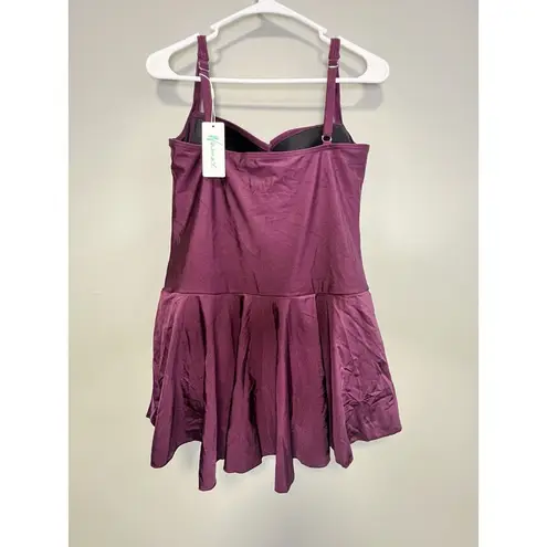 NWT WiMAX 1 Piece Swimsuit Skirt Style Size 12 Beautiful Cranberry Color