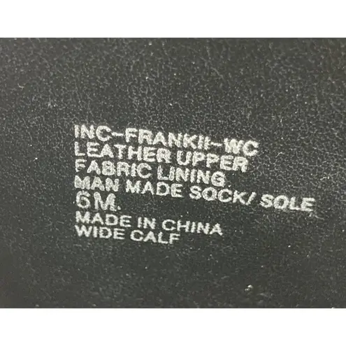 NWOB INC International Concepts Frankii Tall Black Leather Boot 6M Wide Calf Size 6