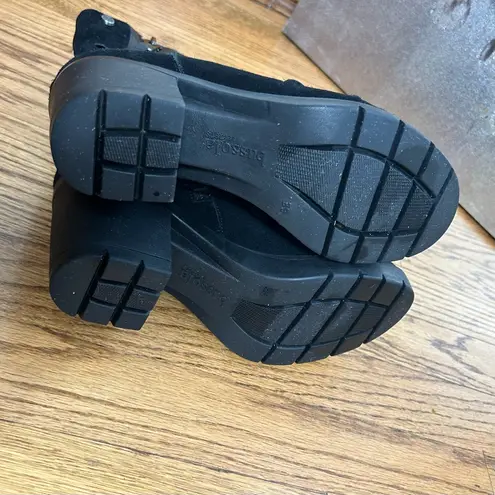 BUSSOLA | Bucharest Black Suede Chunky Heel Platform Boots Size 39/8.5
