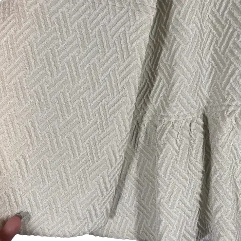 Armani Collezioni Cream Two Button Peplum Textured Jacket Women Sz 6