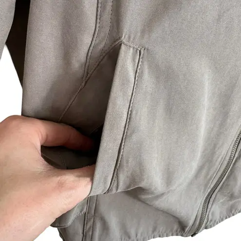 Be cool Gray Faux Suede Full Asymmetrical Zip Lightweight Jacket Size L