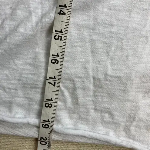 Bobi Los Angeles White Split Neck Tee Size L 100% Cotton New Minimalist Size L