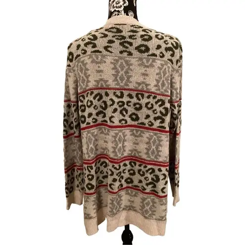 L Love Leopard Print Cardigan Casual Career Workwear Everyday