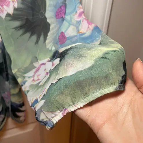 Show Me Your Mumu 🌺GUC  Sheer Waterlily Print Romper Coverup Beachwear Size M