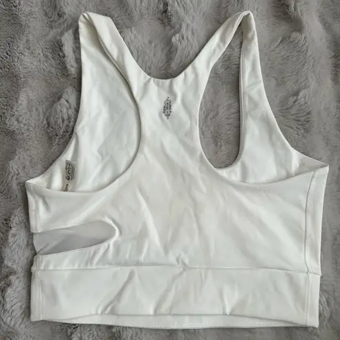 Free People Movement Trophy Life Mesh Cutout Sports Bra White size medium