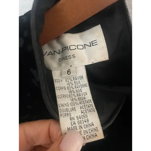 Vintage 90's Y2k Mini Velvet Burnout Cheongsam Dress Black GOTH GRUNGE Size 6