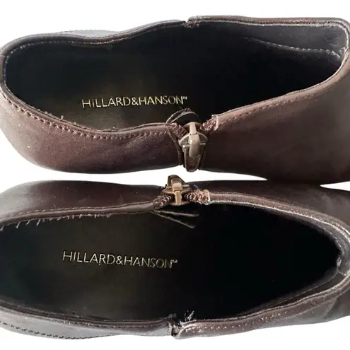 Hillard & Hanson Vintage Spice Brown Leather Square Toe Ankle Boots witchy 7.5