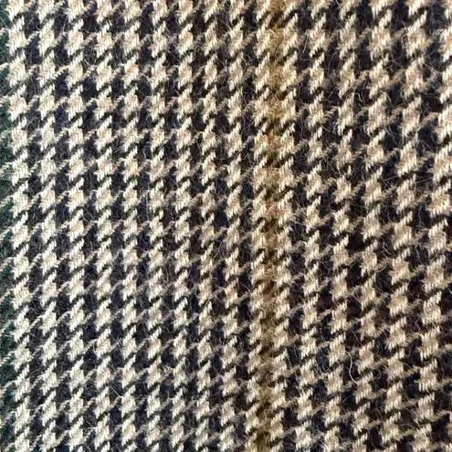 Vintage Classic Houndstooth Alpaca Wool Skirt Size 12 Black