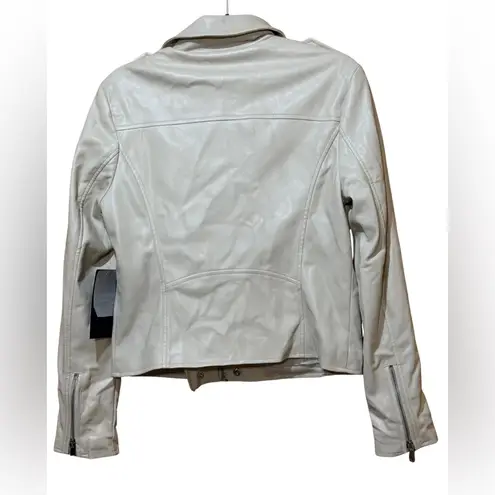 Bagatelle NWT Cream Faux Leather Moto Jacket Women’s M | Vegan Neutral Chic Fall