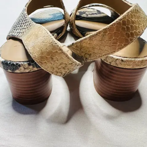 Aquatalia Women's Slingback Snake Print Sandal Multicolor Brown Black Size 5