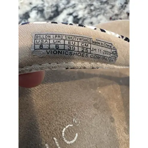 Vionic Leather Sandals Dillon Boa size 8 Shoes Flip Flops Flats Slip On Thongs