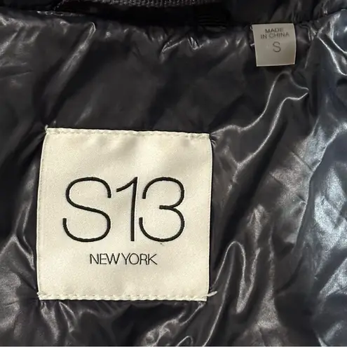 S13 Women’s Size S Black Glossy Hooded Duck Down Filled Puffer Jacket