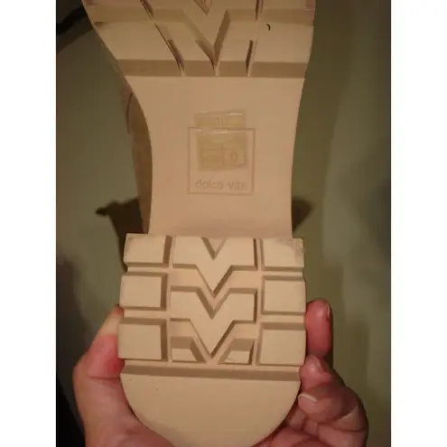 New Womens 11 Tan Leather Suede Dolce Vita Ankle Platform Boots Halina Ankl Lugg