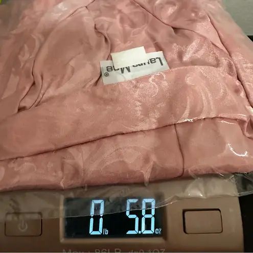 Vintage Laura Mae Pink Satin Baroque Floral Draped Blouse 12 | Silky Retro Glam