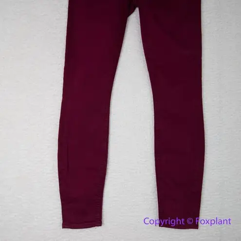 New! Jen 7, 7 for all mankind dark burgundy skinny legging ankle jeans, size 0 Red