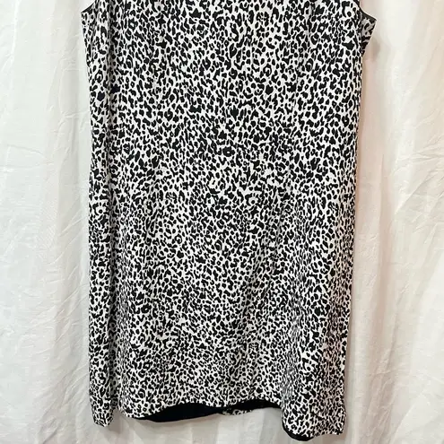 Papell Boutique Leopard Print Sleeveless Shift Dress Size 14P