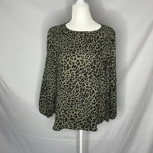 Massini Blouse Green and Black Animal Print size Medium