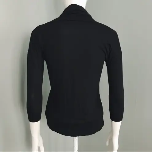 Draped Cowl Neck Top in Black | Size XS