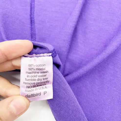 NEW Daftbird Womens XS Sleeveless Cardigan Violet Purple Pockets Jersey Minimal