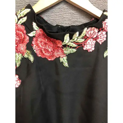 Lucci Lu Womens Cocktail Dress Embroidered Floral Asymmetrical Size 22
