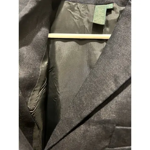 Ralph Lauren Lauren  100% Linen‎ Blazer Jacket Womens 8 Navy Single Breasted Gold