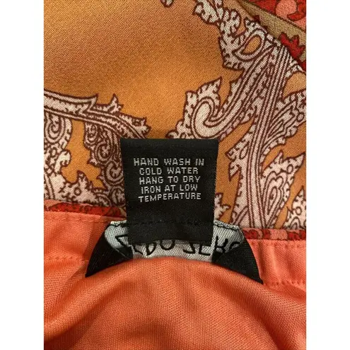 Vintage Zero Zero Womens Skirt Large Red Paisley Fairy Prairie Cottagecore Boho Orange