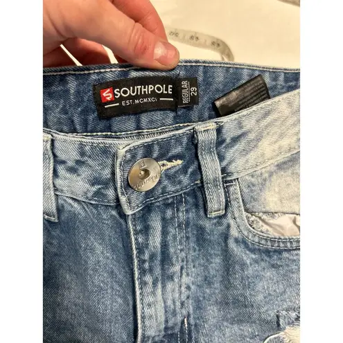 Southpole Women's grungy faded ripped Bermuda Shorts Size 29 Waist y2k