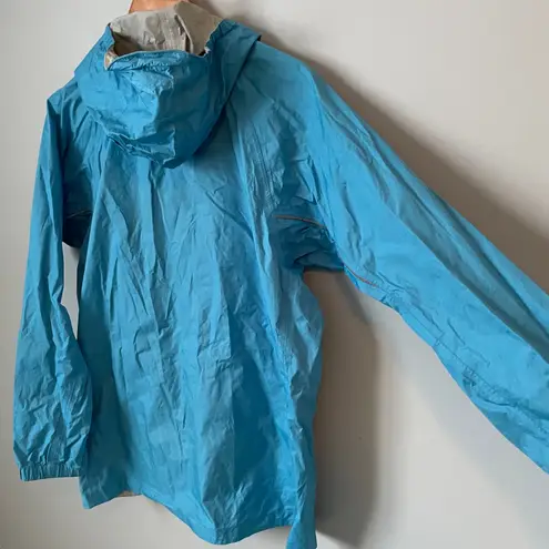 Marmot Waterproof Hooded Rain Jacket Blue Lightweight Outdoor Size Women's XL