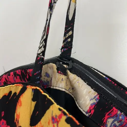 Plenty By Tracy Reese Anthro Silk Size 4 Black, Pink, Floral Strapless Dress