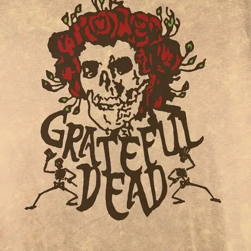 Grateful Dead Beige Graphic Tee Size Medium Oversized Tee Crew Neck