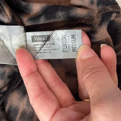 Vocal Y2K USA Mesh Poncho Womens Top Sz M Brown Studs Festival Glam Whimsigoth